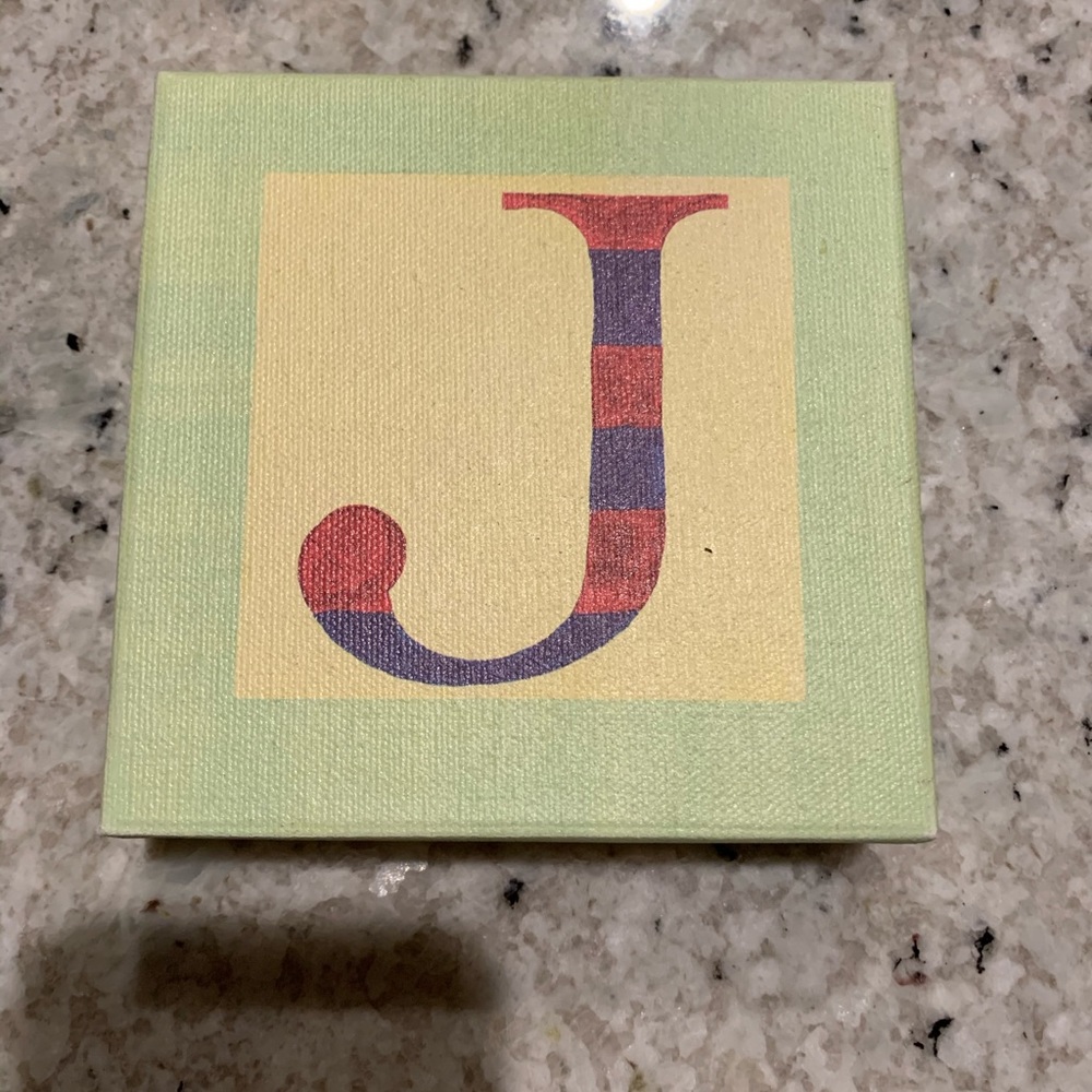 J canvas. pottery barn kids. 8x8